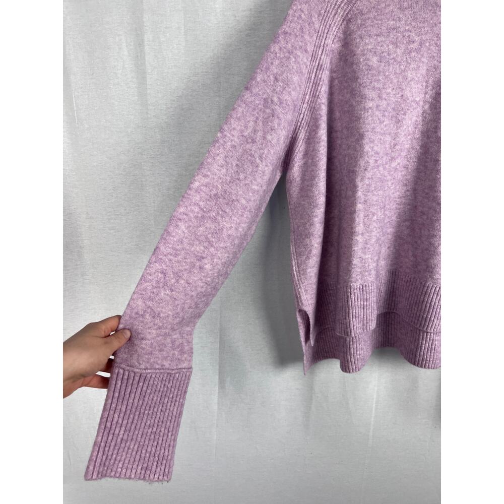 J. Crew Sweater Turtleneck Side Slit Pullover Purple Supersoft Knit Feminine - Picture 3 of 6